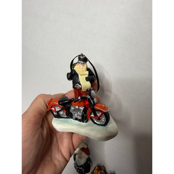 Harley Davidson Christmas Ornament Lot of 6 Biker Santa Globe Motorcycle - Picture 8 of 11